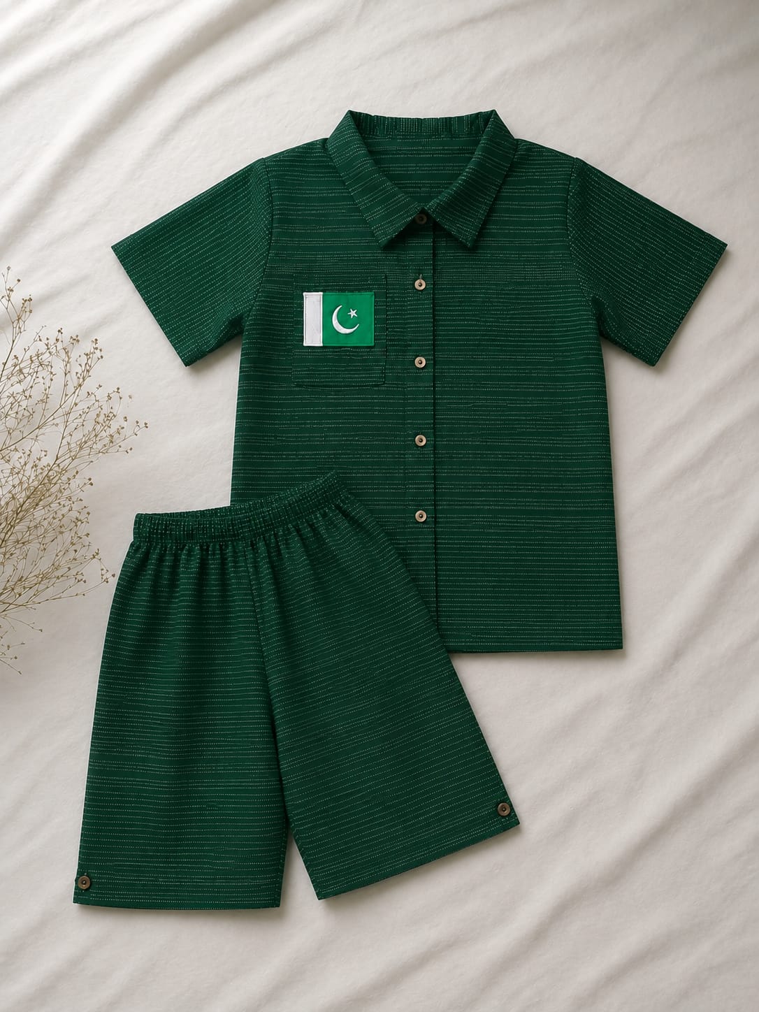 Boys 14 August Green Shirt & Nicker Set