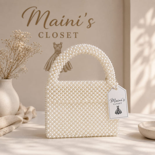 Handmade white crystal bag