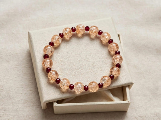 2 colors beads . champeign and maroon