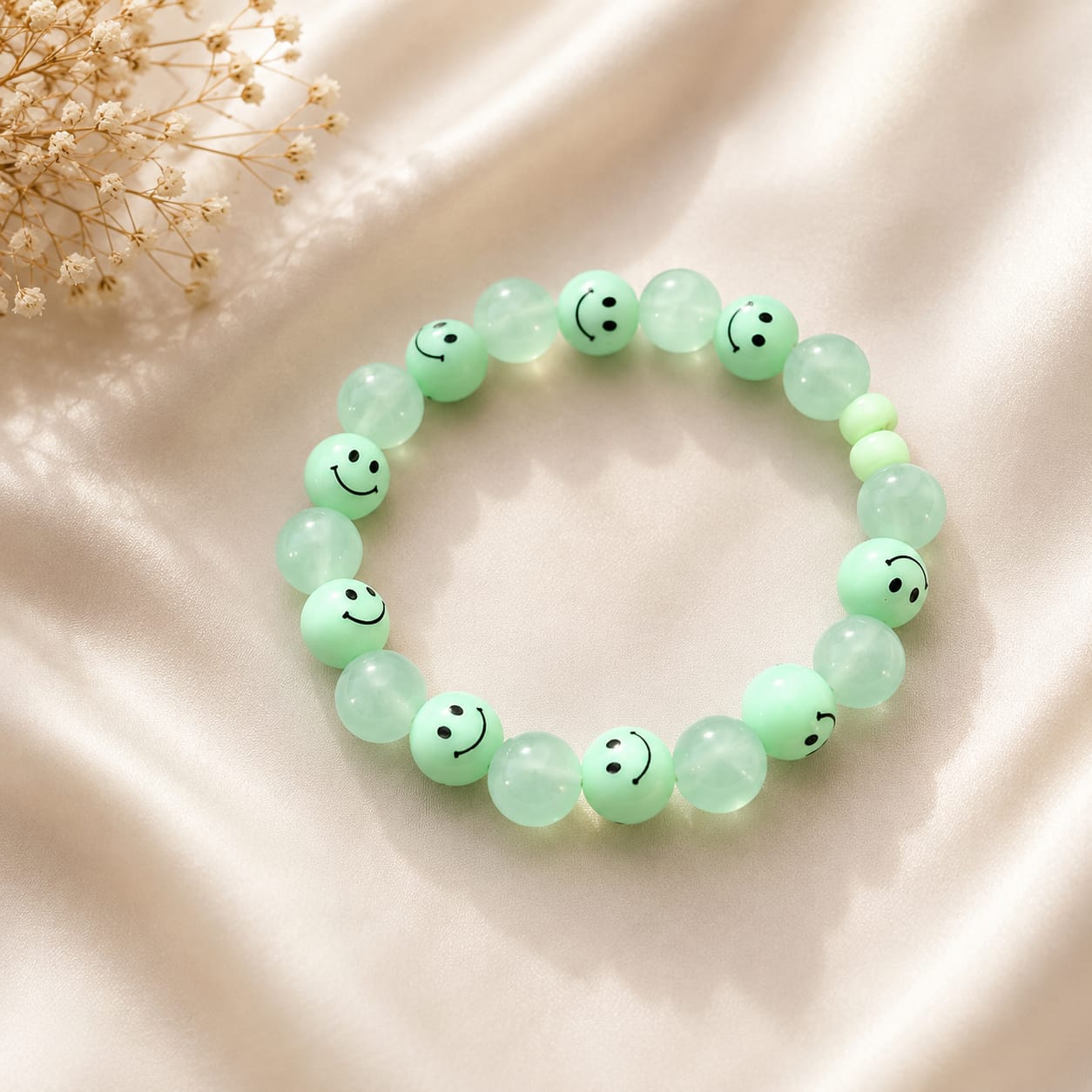 2 tyoe  beads, smily emoji
