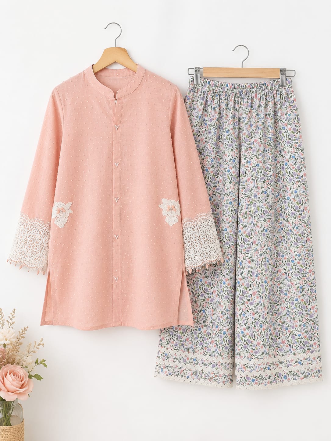 gilrs co ord set peach